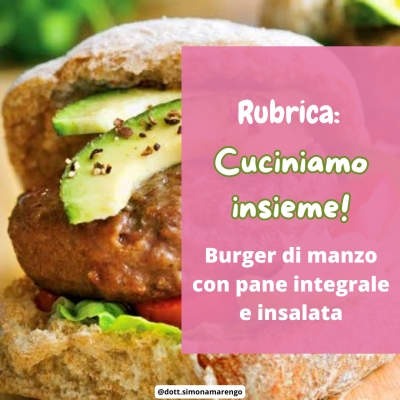 BURGER DI MANZO CON PANE INTEGRALE E INSALATA